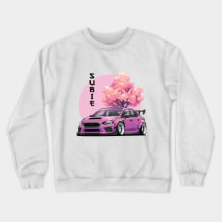 Subaru Impreza WRX STI Car Art - Widebody Modified Pink JDM Car Crewneck Sweatshirt